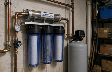 water filtration system with copper pipes by water filtration services in Westchester NY